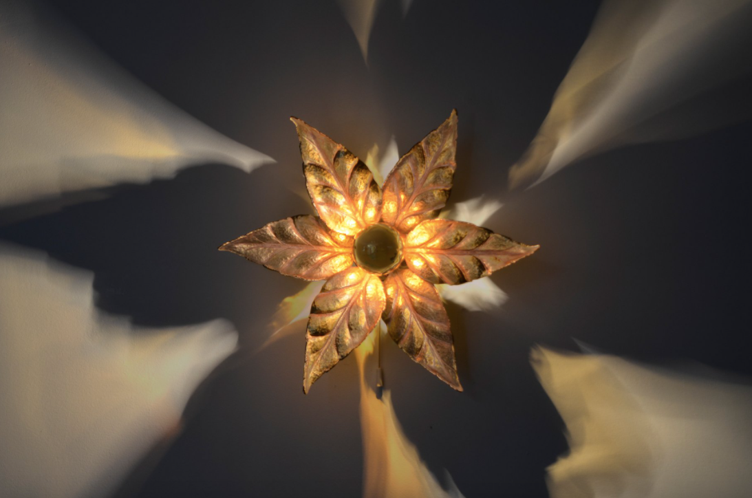 Massive Lighting 1970 Brass Willy Daro Flower Applique