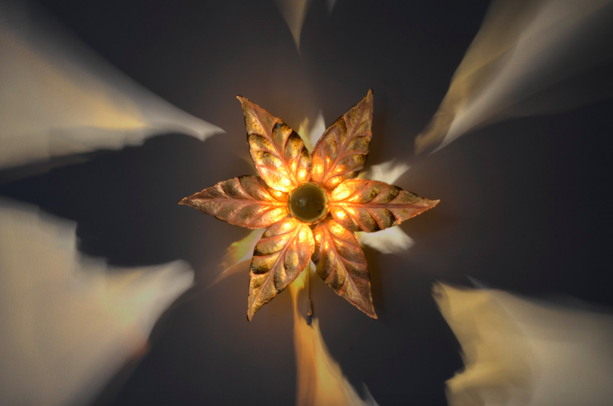 Massive Lighting 1970 Brass Willy Daro Flower Applique