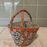 Ceramic vase and basket set