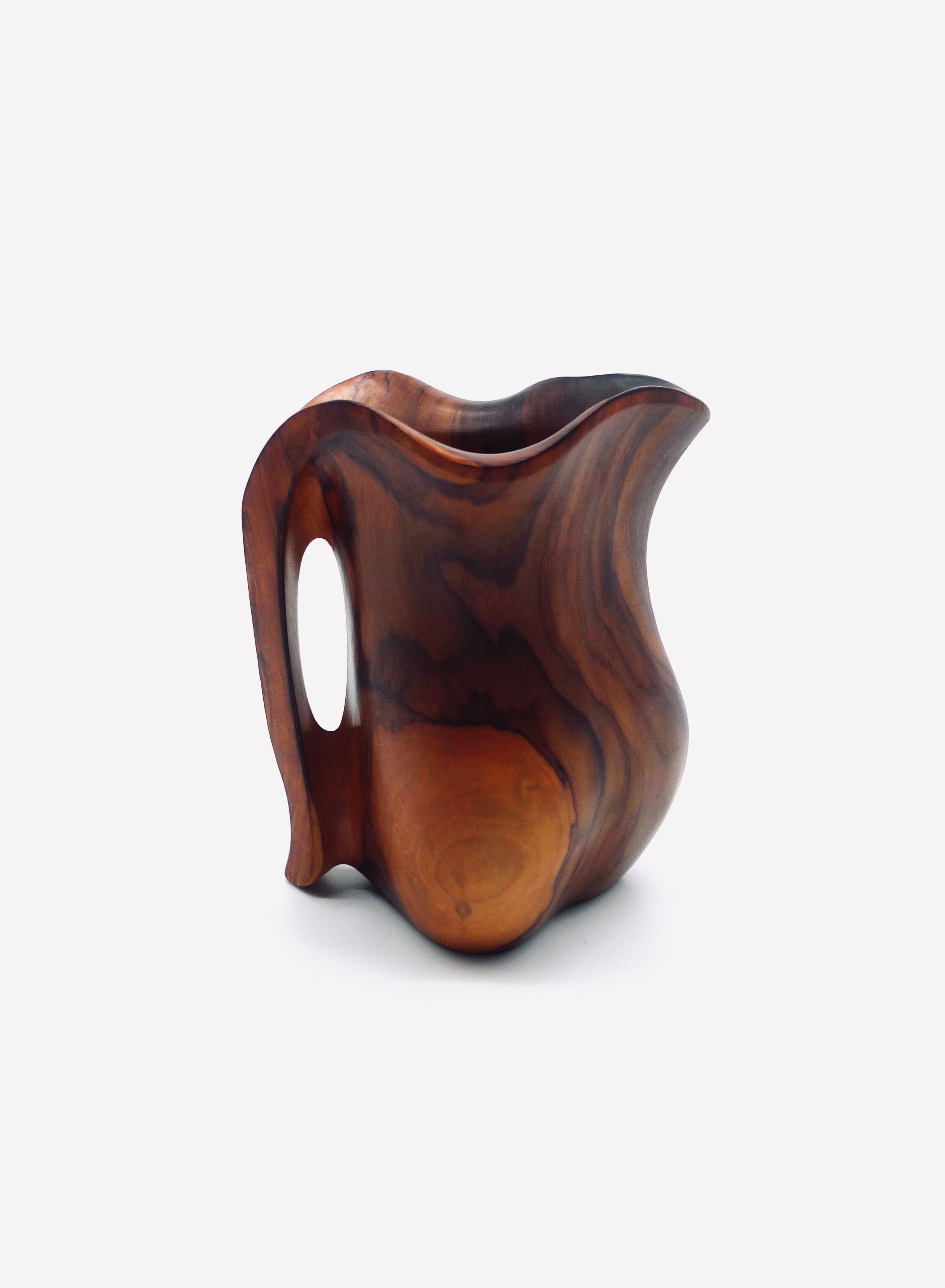 Olive wood pitcher
