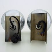 Pair of chrome eye ball wall wall light, reclining. Vintage