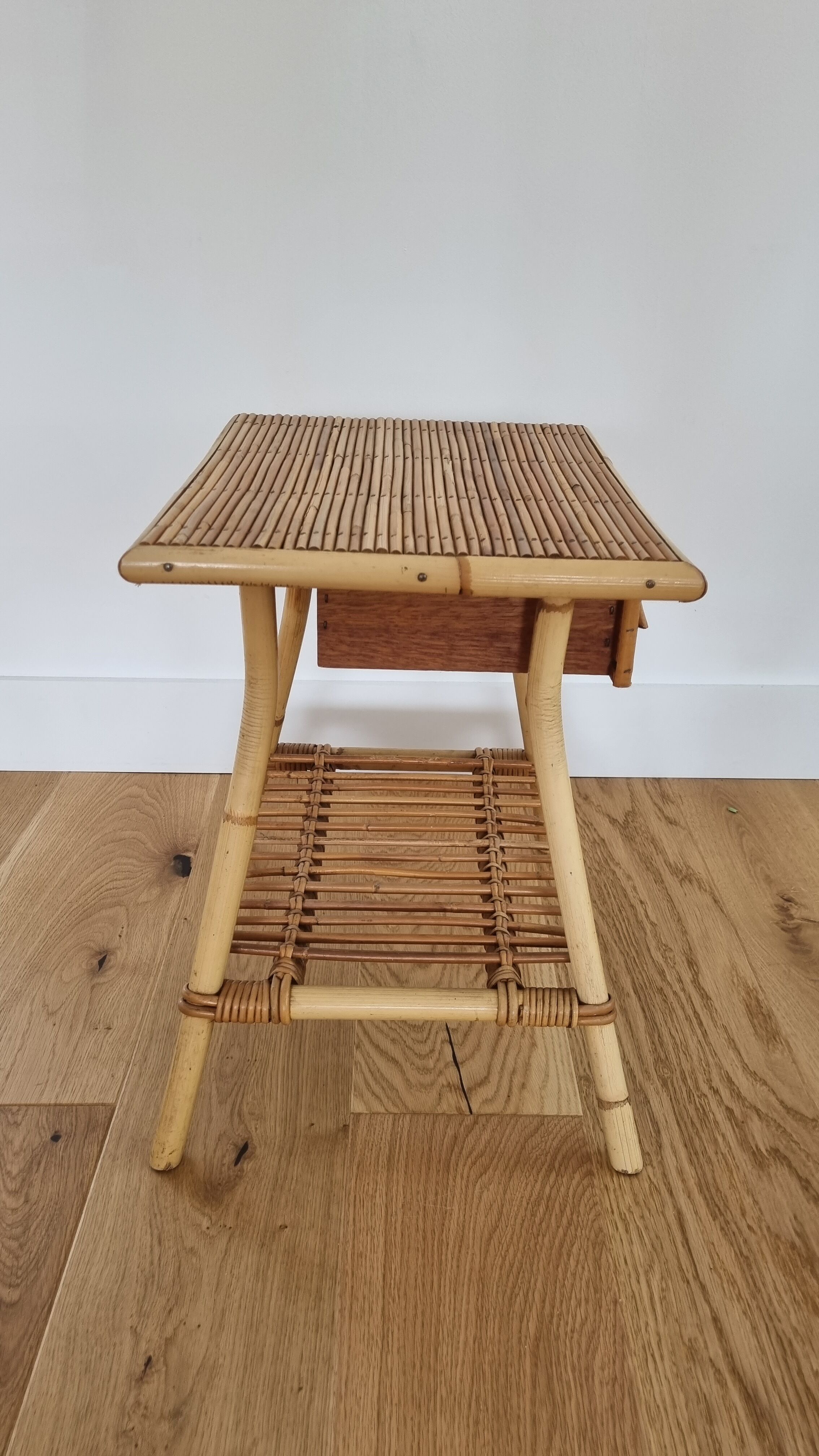 Vintage rattan bedside