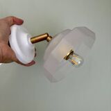 Vintage art deco frosted glass wall lamp with shade