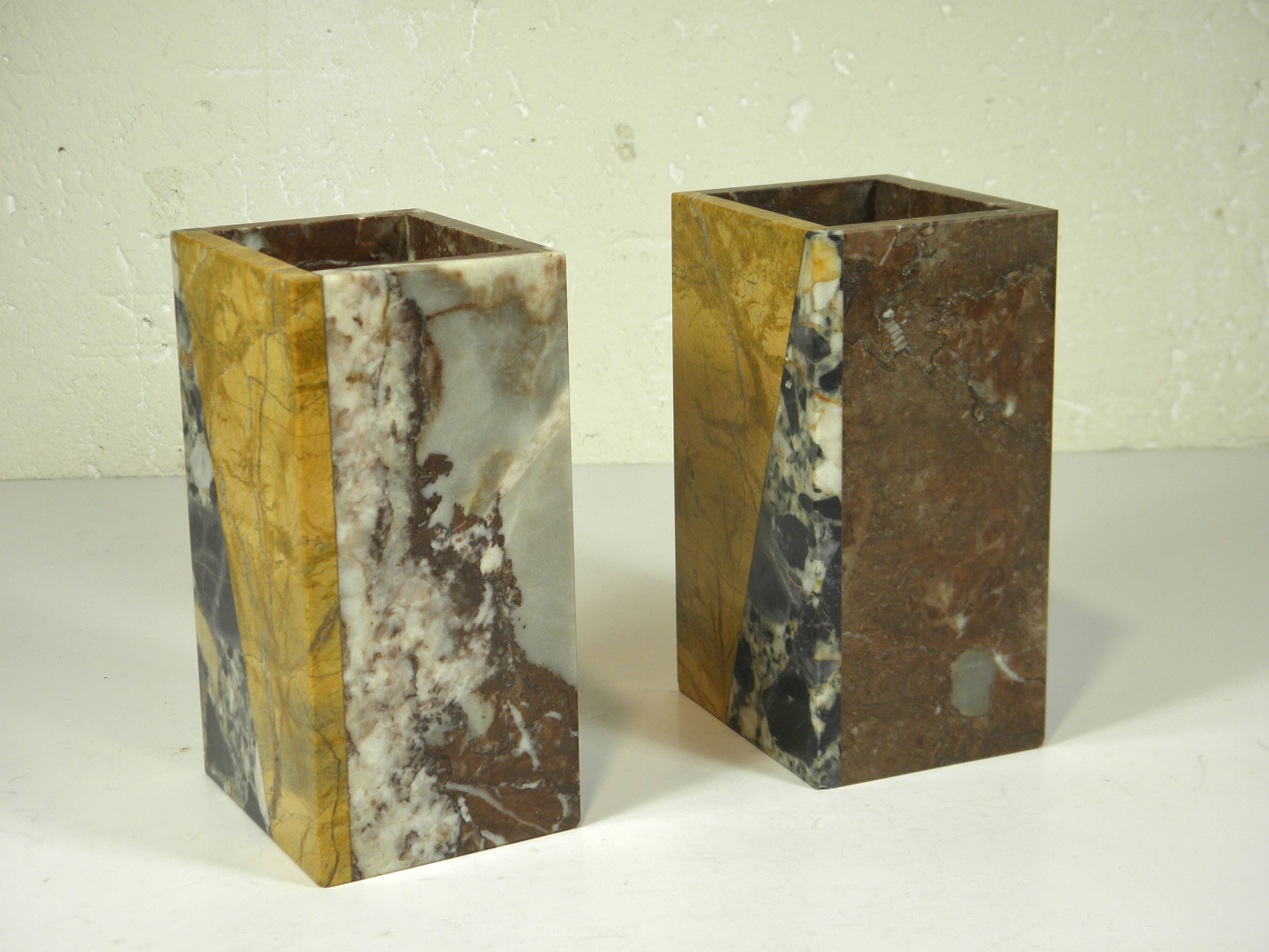 Pair of Art Deco marble bookends