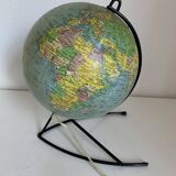 Globe vintage 1960 terrestre verre Girard et Barrère mappemonde - 27 cm
