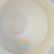 Old cotton bathroom pot in vintage opal year 1970