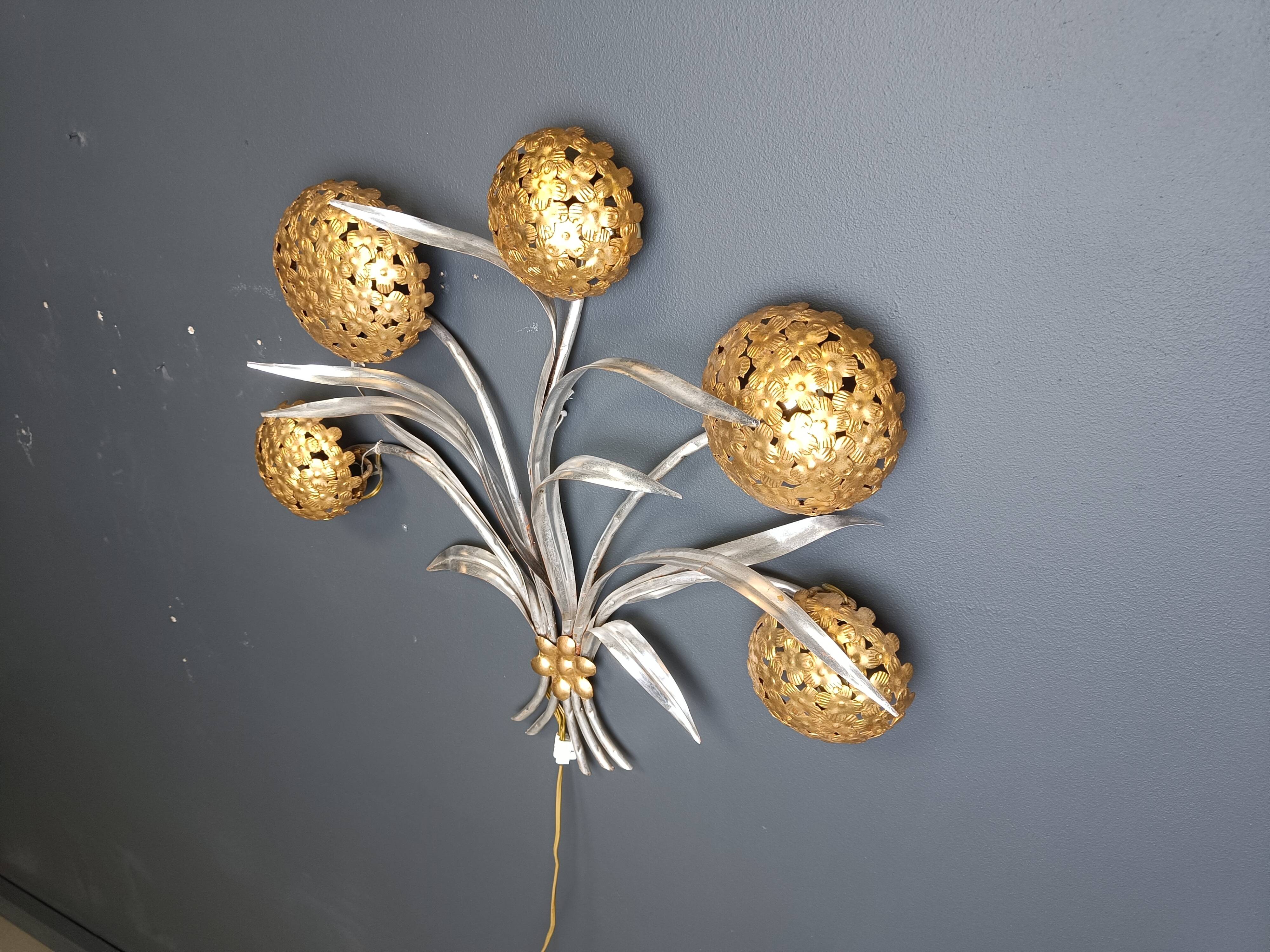 Vintage floral  wall lamp by Hans Kögl , 1970s