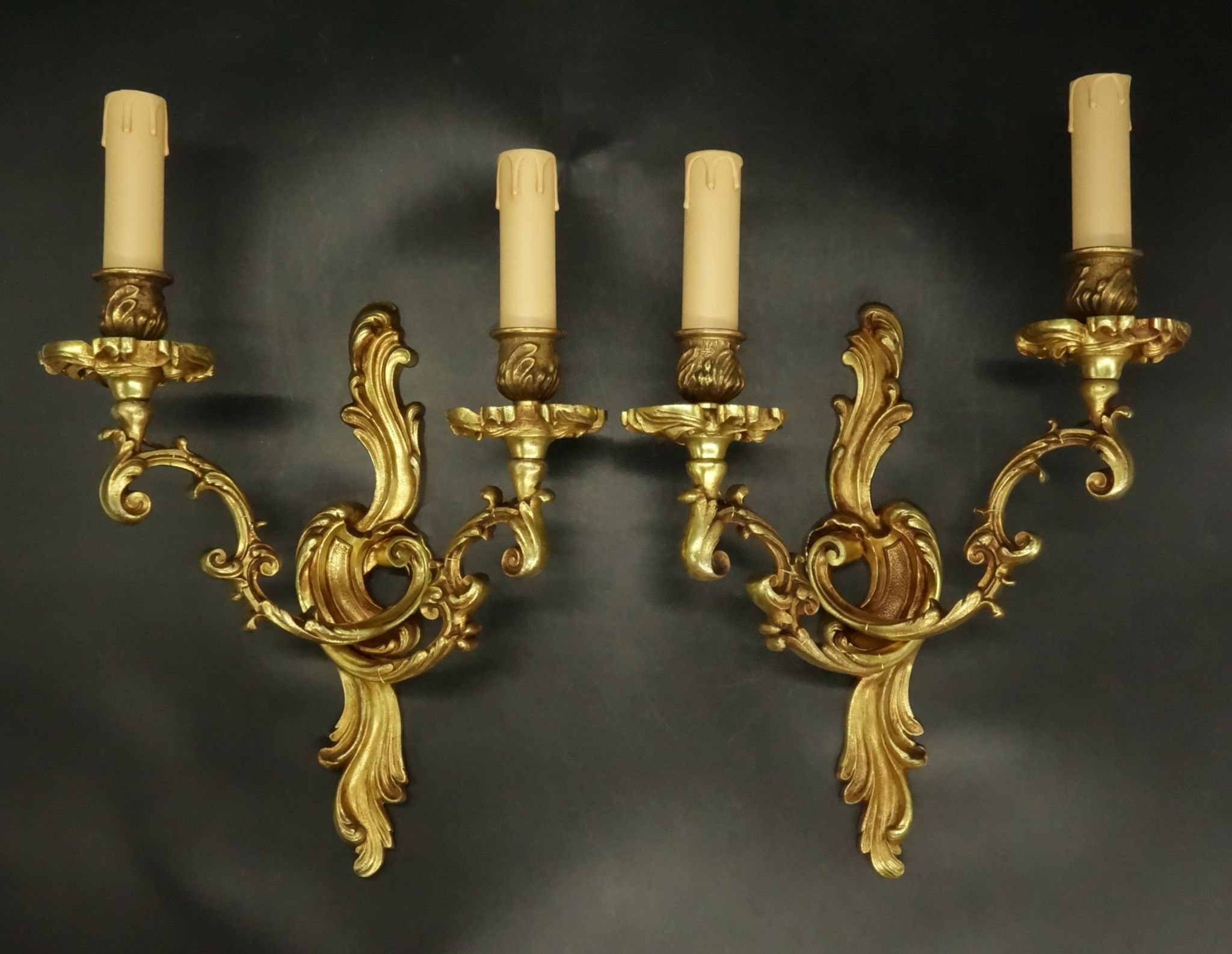 Pair of Louis XV style sconces by Lucien Gau Paris