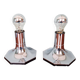 Pair of wall sconces/spotlights in chrome metal, Motoko Ishii