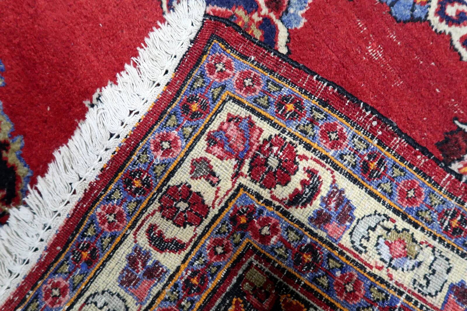Tapis persan ancien Kazvin fait à la main 134 cm x 182 cm années 1920 - 1C1229