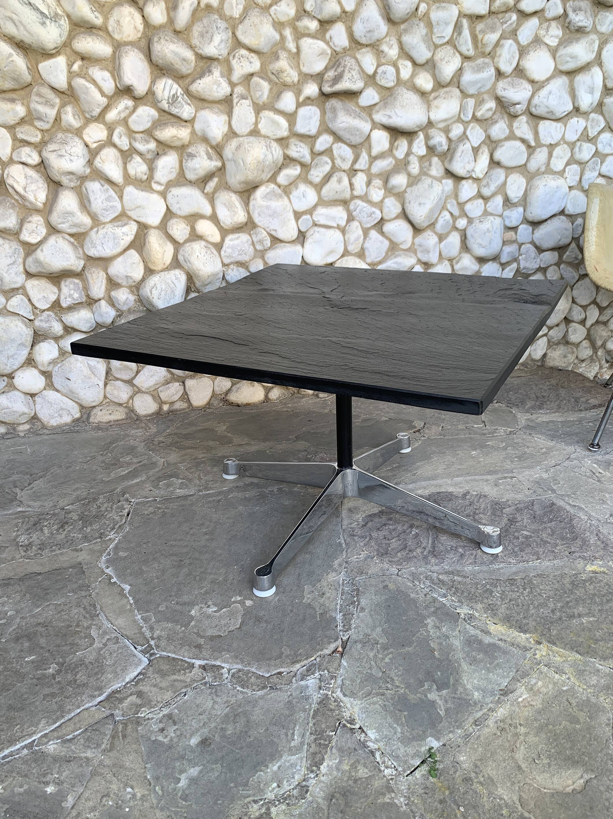 Contract Base Slate Coffee Table, Charles & Ray Eames, Herman Miller 1960