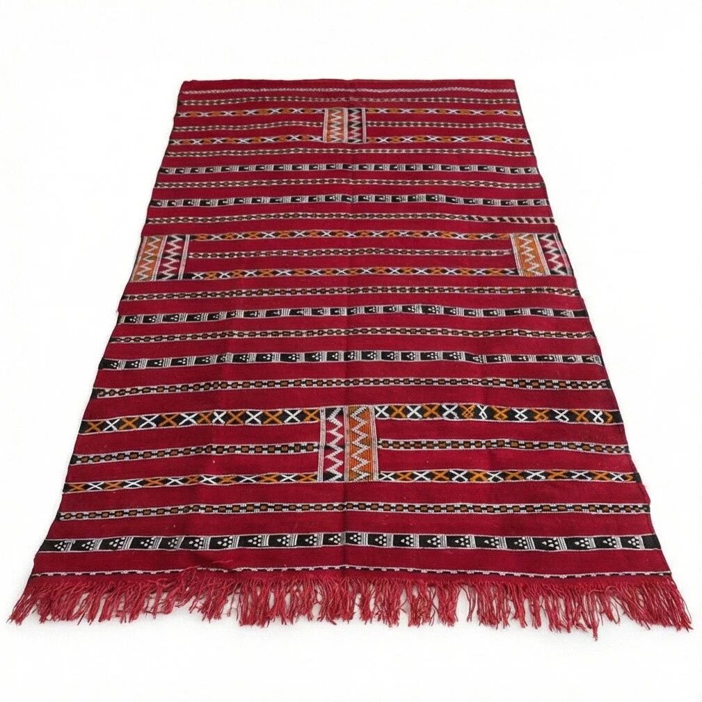 Moroccan kilim rug red 140x230 cm