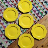 Set of 6 hexagonal plates Moulin des Loups