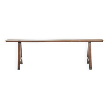 French Art Deco Style Bench in Oak, 1930s