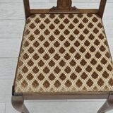 1930s, set of 6 Danish chairs, furniture velour, oak wood, reupholstered.