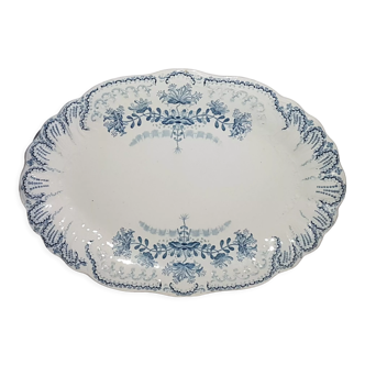 Oval dish of the earthenware factory of St amand Regency model, iron earth