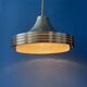 Mid-century suspension in brushed aluminium and crystal glass.