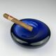 Blue glass ashtray by Per Lütken for Holmegaard, Denmark, 1962