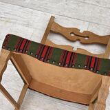 1970s, set of 2 Danish dining chairs, furniture wool, solid oak wood.