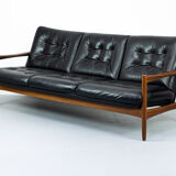 Midcentury leather lounge sofa 1960s