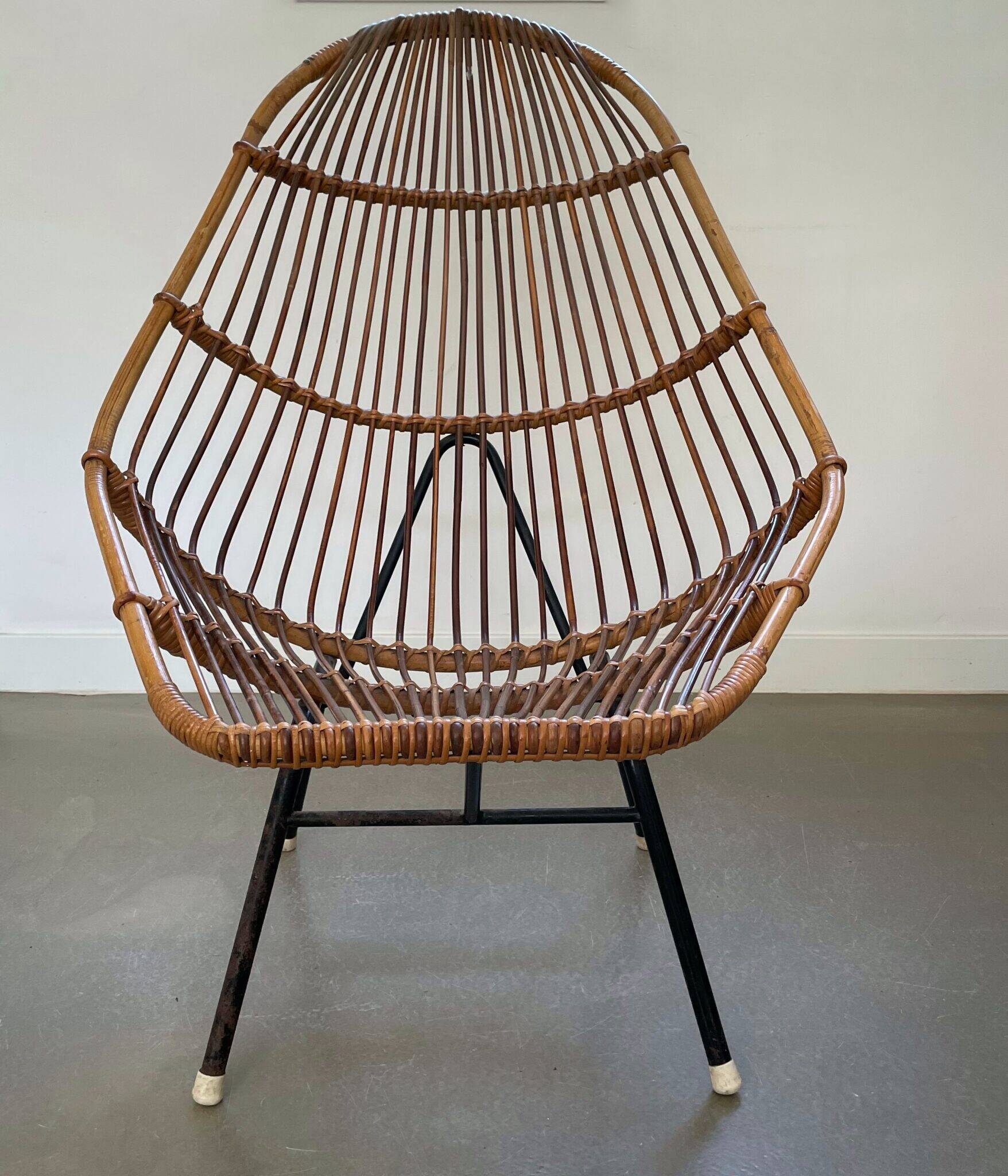 Rattan chair, vintage design, 1960s