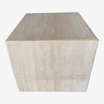 Cube en travertin vers 1970-1980