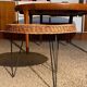 Set of 2 wicker armchairs and coffee table Raoul Guy 1950