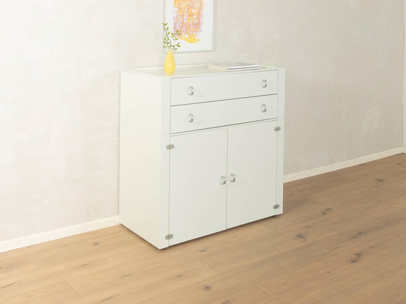 Interlübke vintage cabinet with metal hinges and minimalist handles