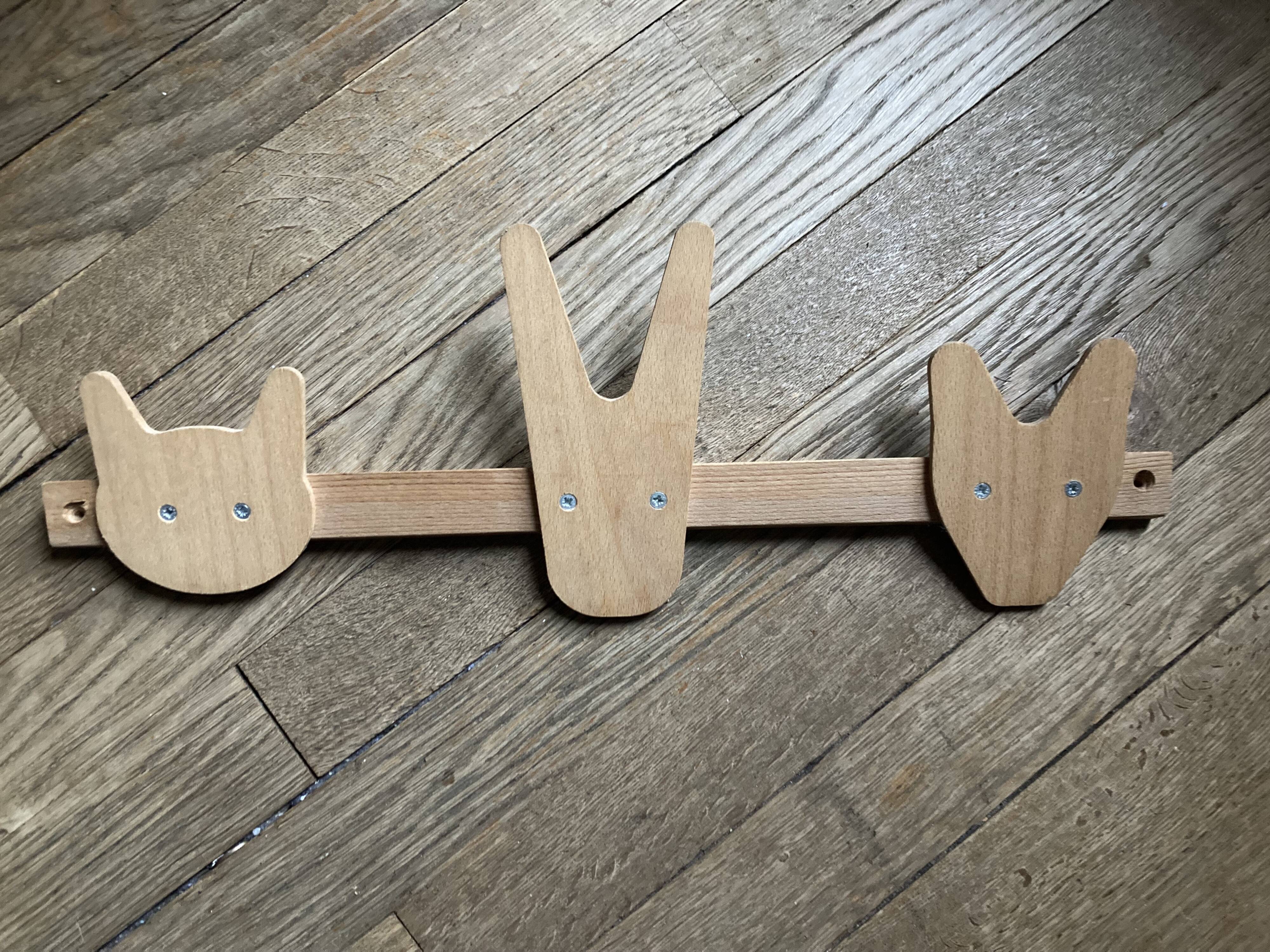 Wooden coat rack