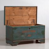 Antique turquoise green patinated chest (1935) #10