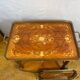 Vintage Italian Inlaid Wood Serving Trolley with Removable Tray Mid-20