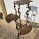 3-tier bronze napoleon iii pedestal table plant holder from the 19th century