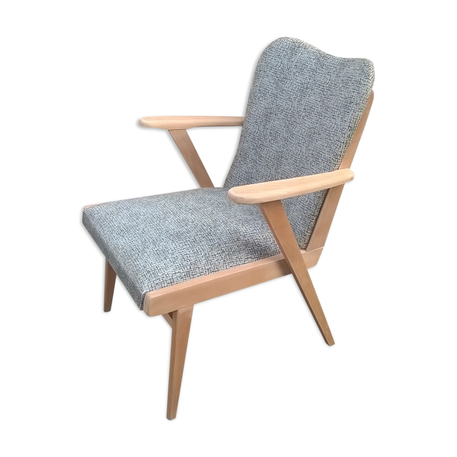 Scandinavian compass foot armchair