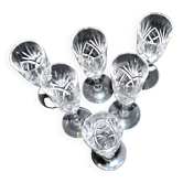 Saint-louis set of 6 chantilly champagne flutes in cut crystal signed st louis 19cm
