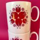Set of 4 cups white porcelain coffee, 60s