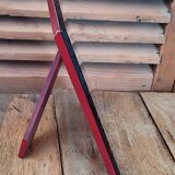 Photo holder chiseled mirror frame in pink glass
