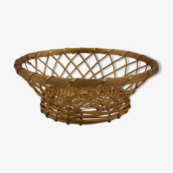 Vintage braided metal wire basket