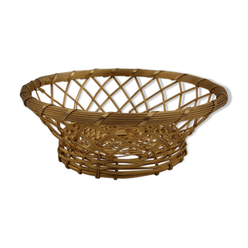 Vintage braided metal wire basket