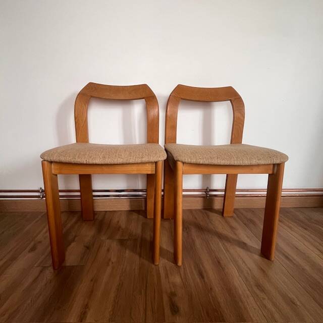 2 wooden chairs