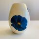 Egg-shaped vase in Lunéville earthenware from the "Blue Anemone" collection