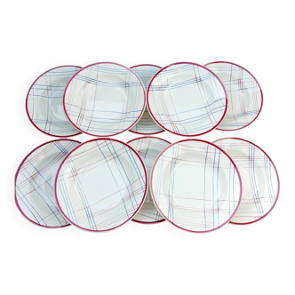11 assiettes creuses Gien Brigitte