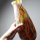 Vase ancien en verre jaspé polychrome type Clichy-Legras, Art déco