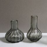 Soliflore and smoked glass vase