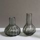 Soliflore et vase en verre fumé