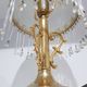 Lampe de table Peris Andreu, laiton doré, verre dépoli décoré, Espagne, années 60.
