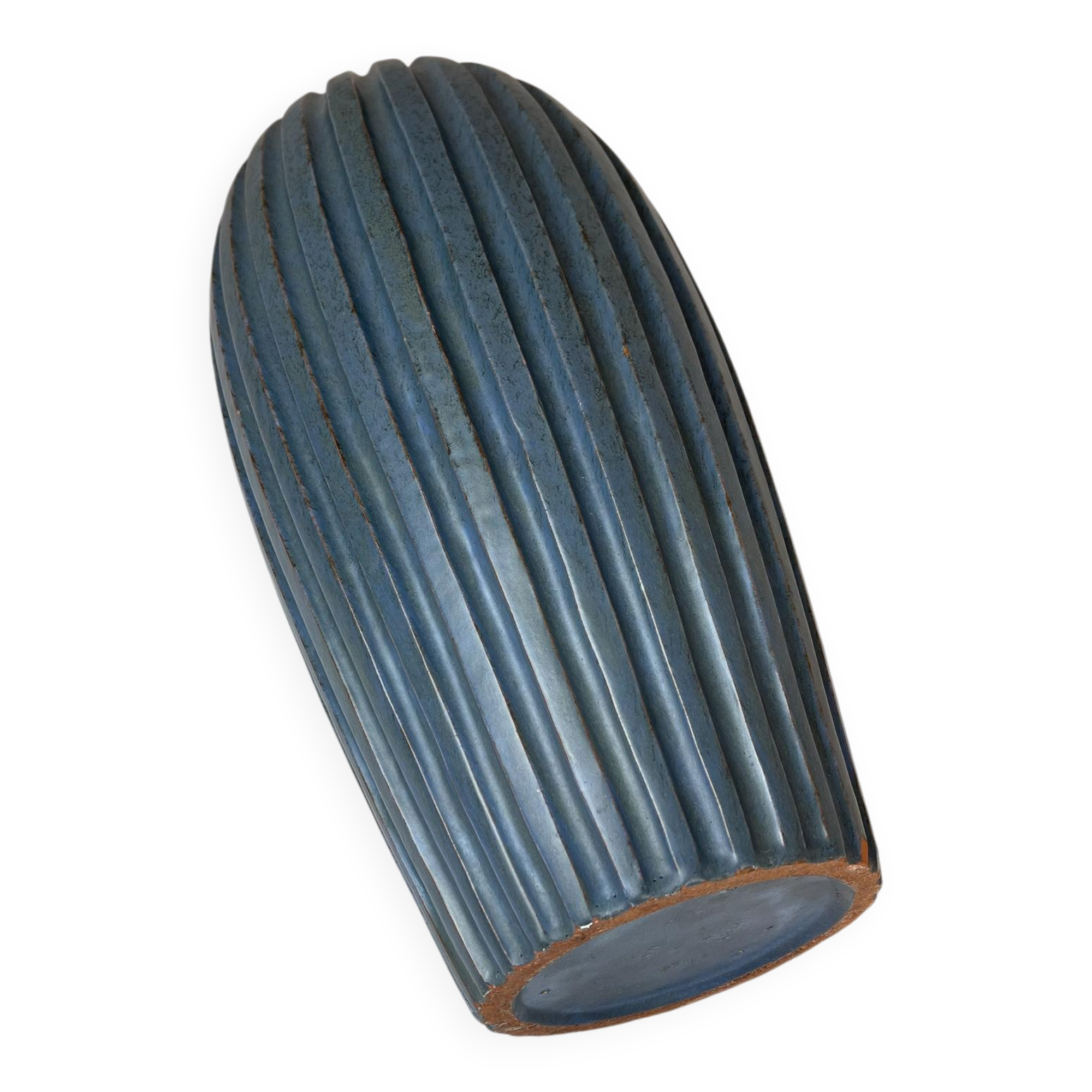 Blue vase from the mid-century period by Vicke Lindstrand, 1950s, Sweden.