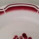 Service cake pie flat plates porcelain opaque badonviller rose bordeaux vintage