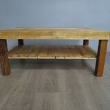 Rectangular raw wood coffee table