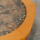 Table basse hexagonale en céramique plateau marbre