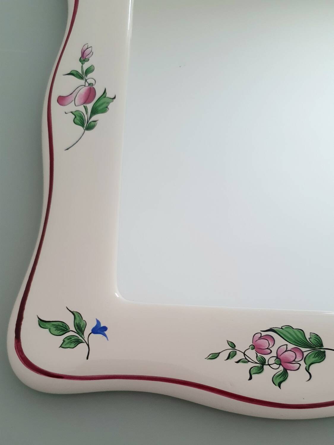 Lunéville earthenware mirror - Réverbère collection